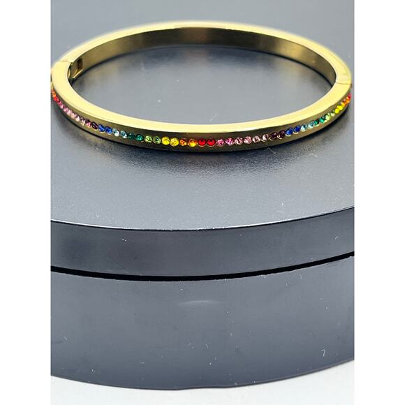 Kate Spade New York Women's Gold Plated‎ Metal Ring It Up Pave Bangle Bracelet - Picture 6 of 10